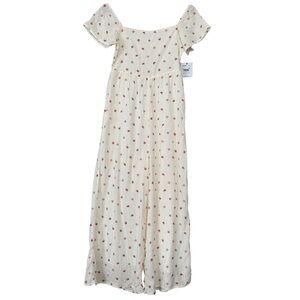 NWT O’Neill White Floral Jumper Cottagecore Off-Shoulder Spring Size S